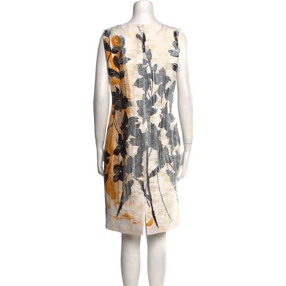✨LAFAYETTE 148 NEW YORK 'FAITH' PRINT SLEEVELESS SHEATH SZ 4 DRESS✨ - Picture 5 of 9